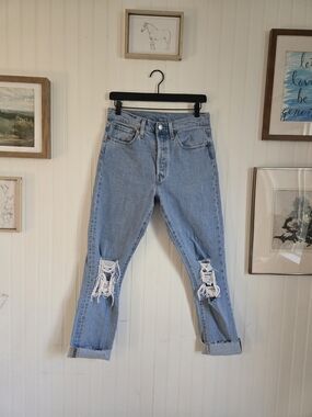 Levi's 501 Skinny Jeans with Knee Distressing